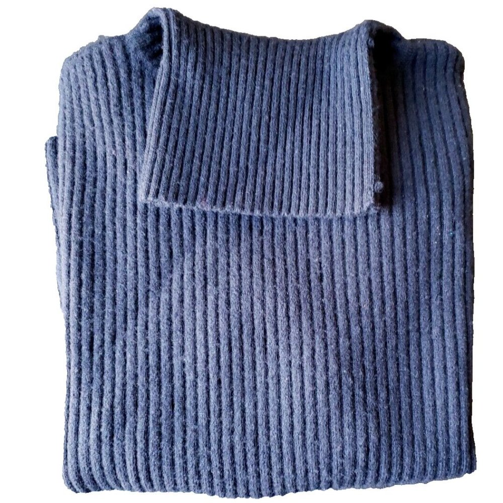 Liz Claiborne Collection Navy Merino Wool Turtleneck Sweater Large